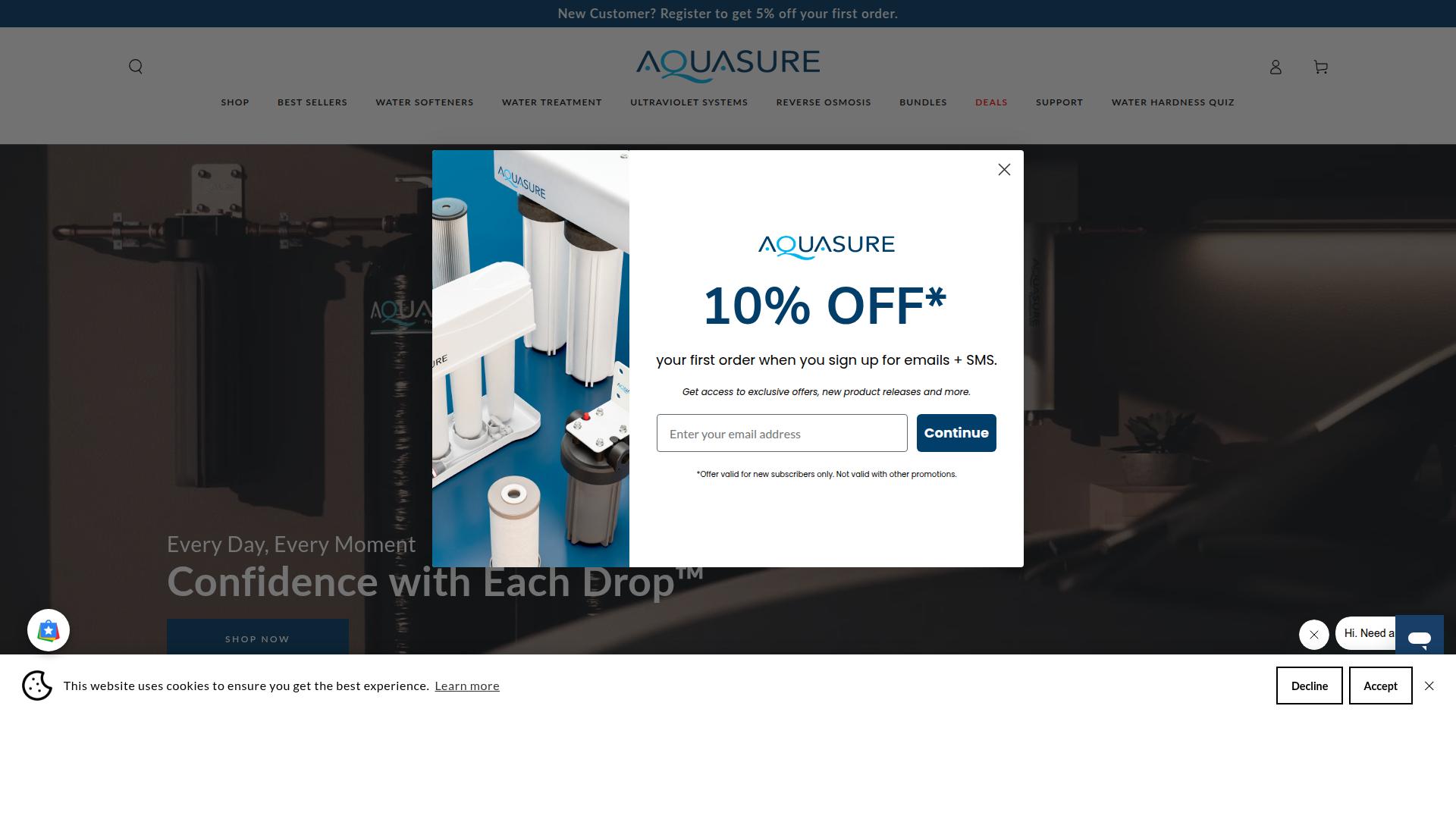 Aquasure Harmony Series website